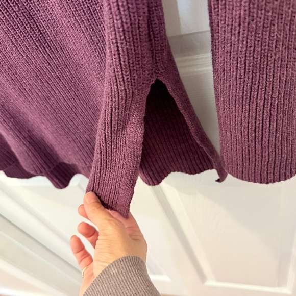 Pact Organic Cotton Size S Women's Fisherman Knit Tunic Sweater Mock Neck Purple - Picture 6 of 13